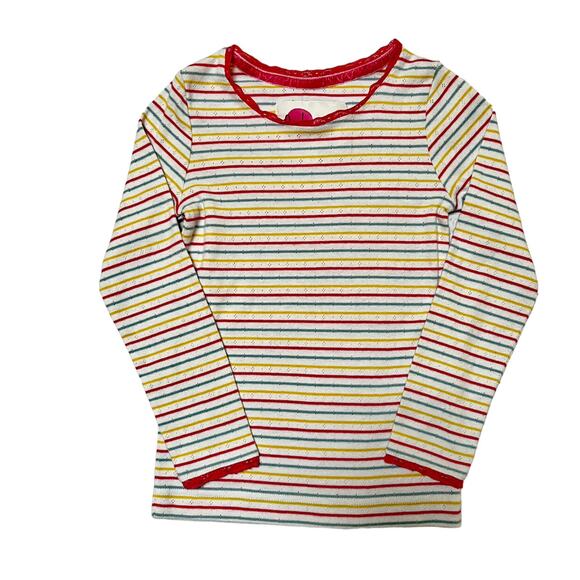 Mini Boden Striped Pointelle Shirt Size 5/6 - Picture 1 of 7